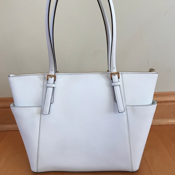 Michael Kors Jet Set East West Top Zip Tote White - Picture 2 of 7